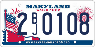 MD license plate 2BJ0108