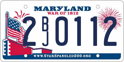 MD license plate 2BJ0112