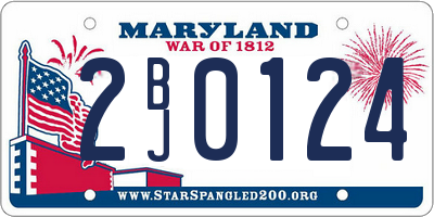 MD license plate 2BJ0124
