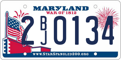 MD license plate 2BJ0134