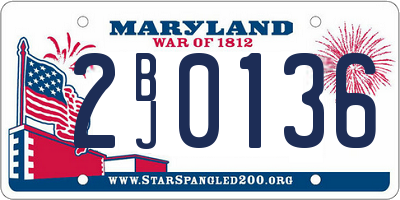 MD license plate 2BJ0136