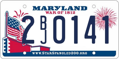 MD license plate 2BJ0141