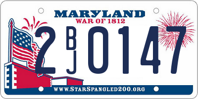 MD license plate 2BJ0147