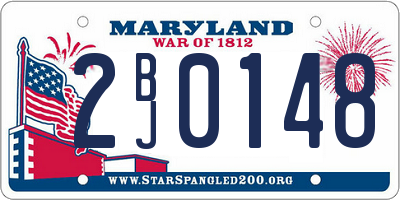 MD license plate 2BJ0148