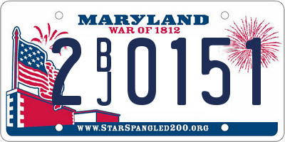 MD license plate 2BJ0151