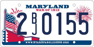 MD license plate 2BJ0155