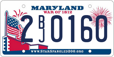 MD license plate 2BJ0160