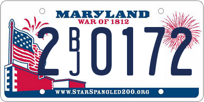 MD license plate 2BJ0172