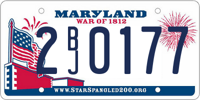 MD license plate 2BJ0177