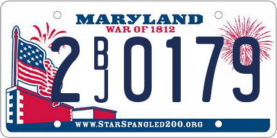 MD license plate 2BJ0179