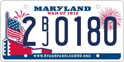 MD license plate 2BJ0180