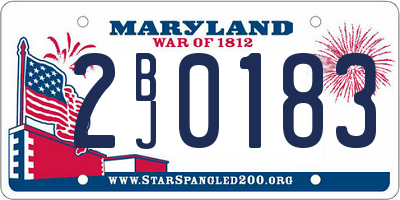 MD license plate 2BJ0183