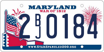 MD license plate 2BJ0184