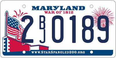 MD license plate 2BJ0189