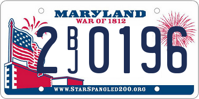 MD license plate 2BJ0196