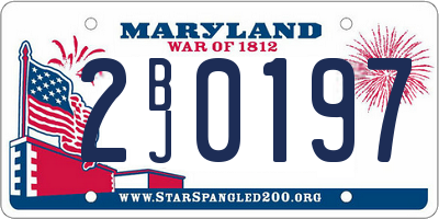 MD license plate 2BJ0197
