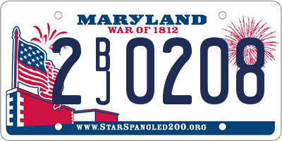 MD license plate 2BJ0208