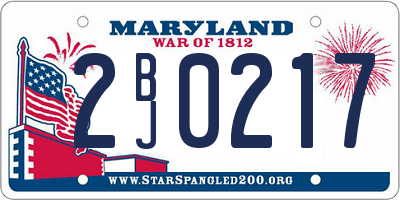 MD license plate 2BJ0217