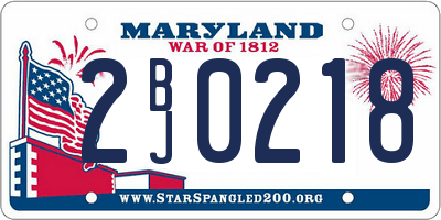 MD license plate 2BJ0218