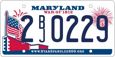 MD license plate 2BJ0229