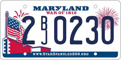 MD license plate 2BJ0230