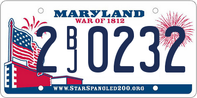 MD license plate 2BJ0232