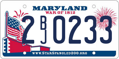 MD license plate 2BJ0233