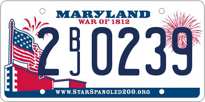 MD license plate 2BJ0239