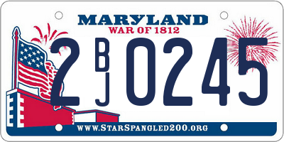 MD license plate 2BJ0245