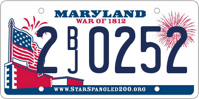 MD license plate 2BJ0252