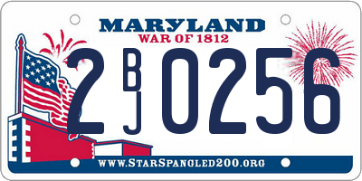 MD license plate 2BJ0256