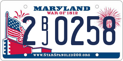 MD license plate 2BJ0258