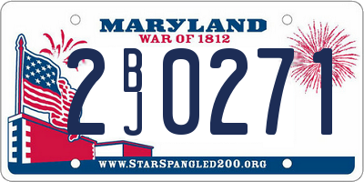 MD license plate 2BJ0271