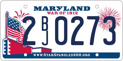 MD license plate 2BJ0273