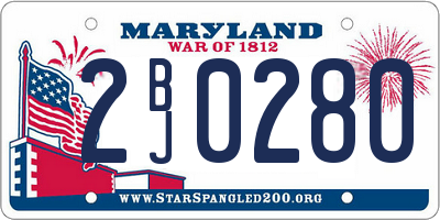 MD license plate 2BJ0280