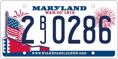 MD license plate 2BJ0286