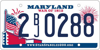MD license plate 2BJ0288