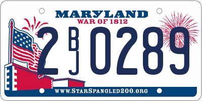 MD license plate 2BJ0289