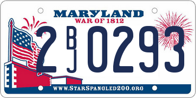 MD license plate 2BJ0293