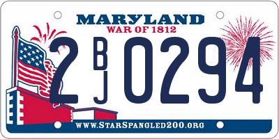 MD license plate 2BJ0294