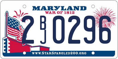 MD license plate 2BJ0296