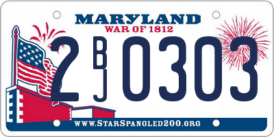 MD license plate 2BJ0303
