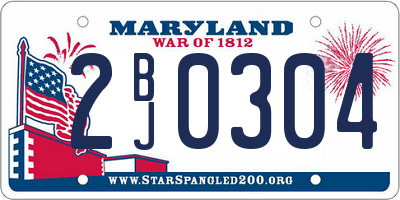 MD license plate 2BJ0304