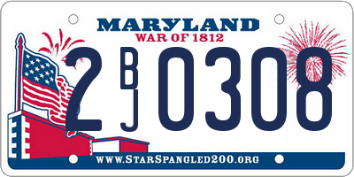 MD license plate 2BJ0308
