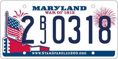 MD license plate 2BJ0318