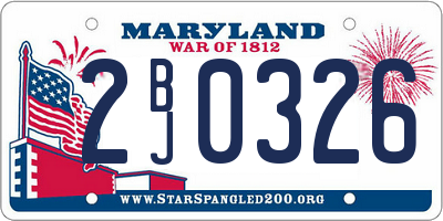 MD license plate 2BJ0326