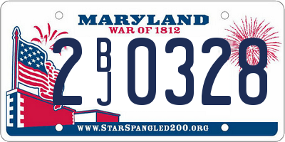 MD license plate 2BJ0328