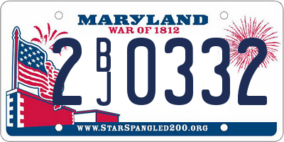 MD license plate 2BJ0332