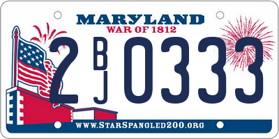 MD license plate 2BJ0333