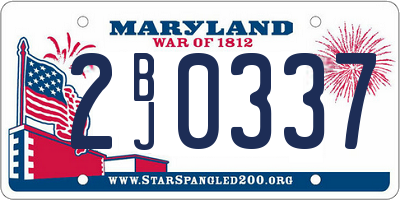 MD license plate 2BJ0337